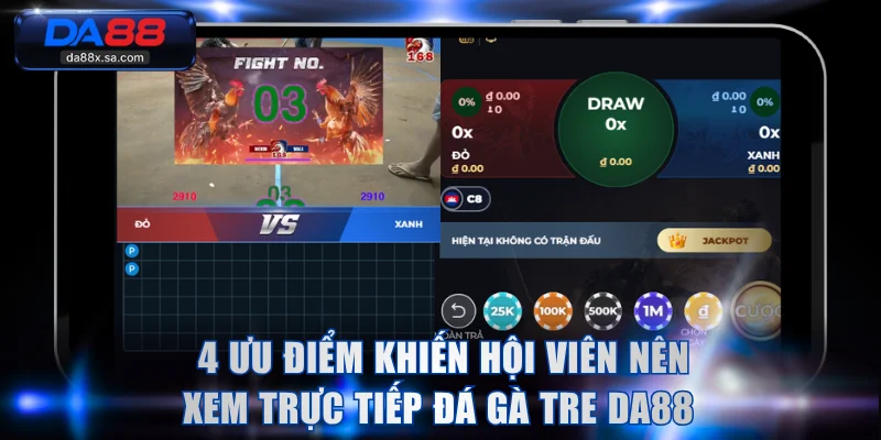  4 ưu điểm khiến hội viên nên xem trực tiếp đá gà tre DA88