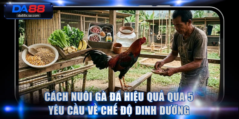 Cách nuôi gà đá hiệu quả qua 5 yêu cầu về chế độ dinh dưỡng
