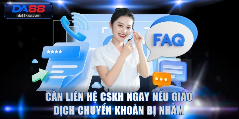 Cần liên hệ CSKH ngay nếu giao dịch chuyển khoản bị nhầm