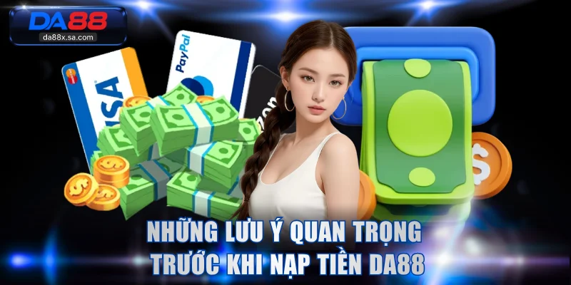 Những lưu ý quan trọng trước khi nạp tiền DA88